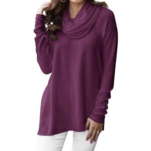 Grace Women's Purple Cowl Neck Sweater‎ Plus Size 2X